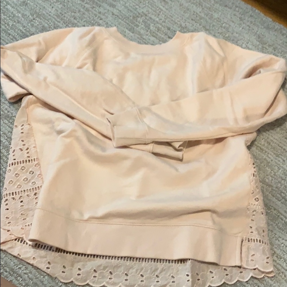 Like NEW.  SMALL jcrew light pink sweatshirt.